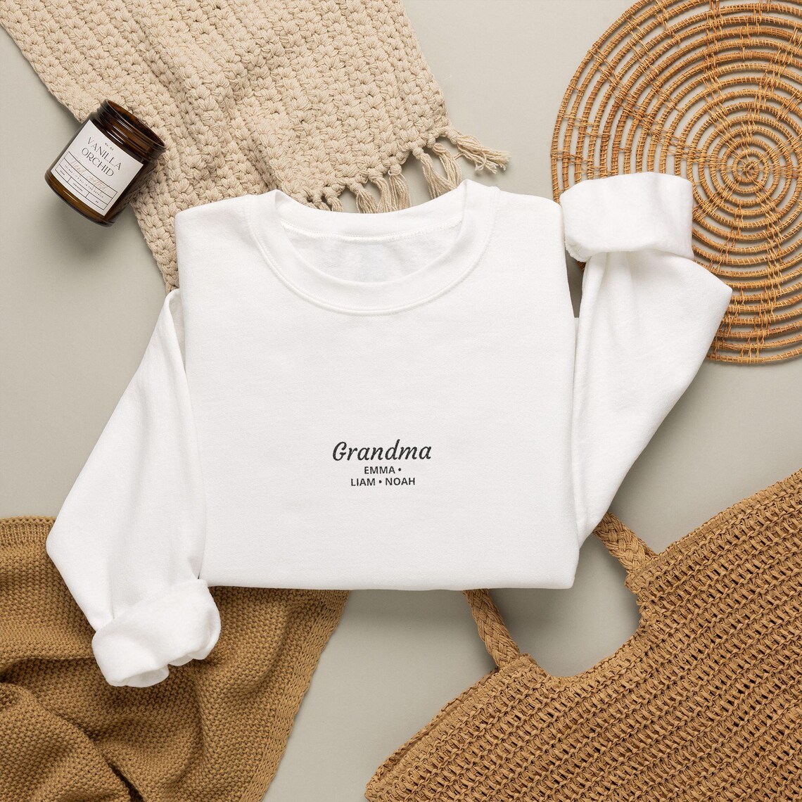 Grandma Sweatshirt with Grandkids Names