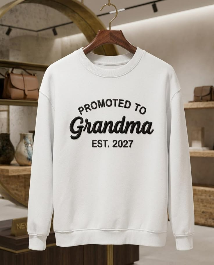 Promoted to Grandma Embroidered Sweatshirt